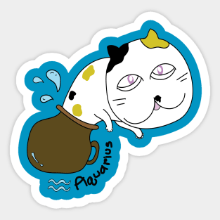 Aquarius zodiac funny cat Sticker